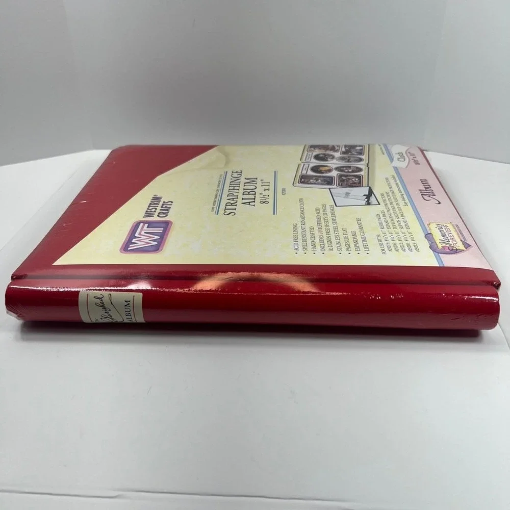 Westrim Crafts Strap Hinge Photo Album 8.5x11 Red Cloth NEW 29201 Vintage 1999